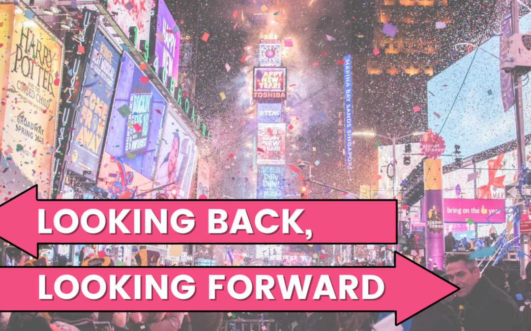 Timeshare new years celebration image represents episode on We're Gonna Talk About it Podcast Looking Back, Looking Forward